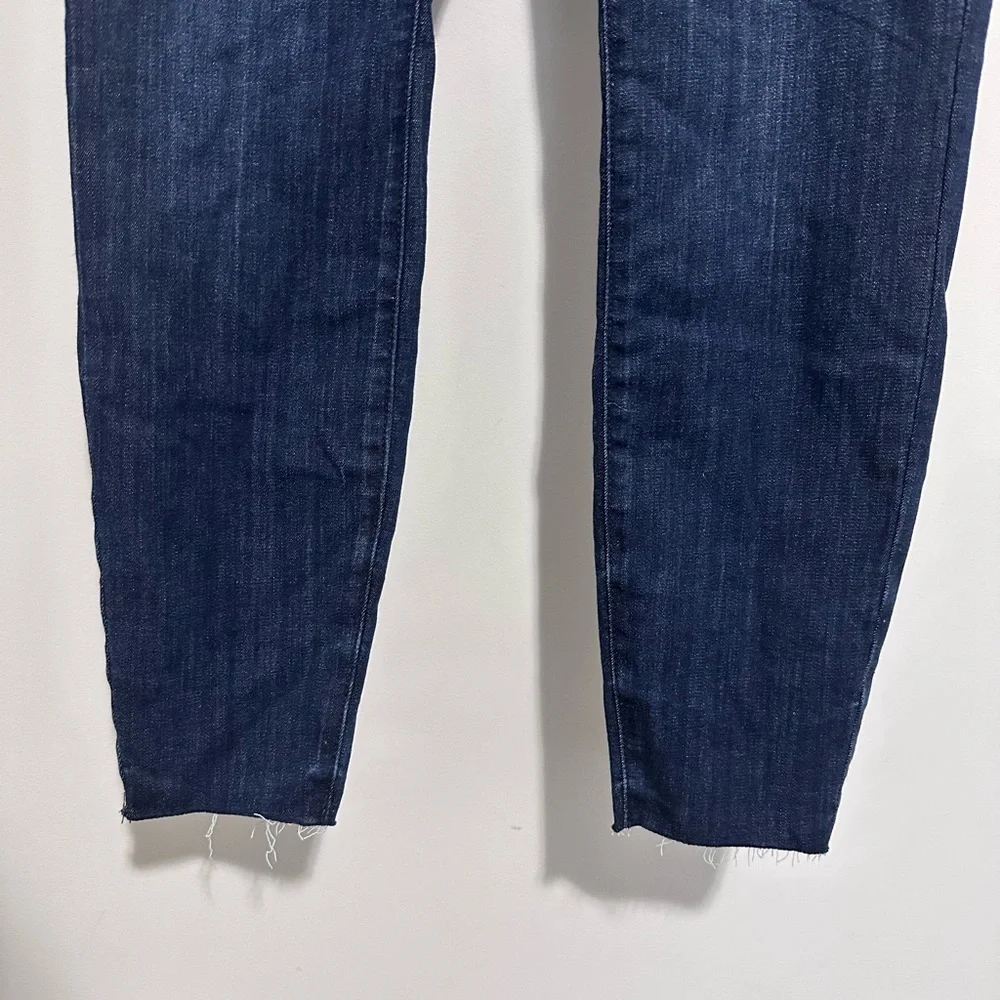 Judy Blue Mid Rise Skinny Dark Wash Jeans, Raw Hem - size 31
